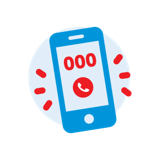 Mobile phone showing a call to triple zero