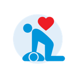 Person performing CPR on another person who is lying flat on the ground